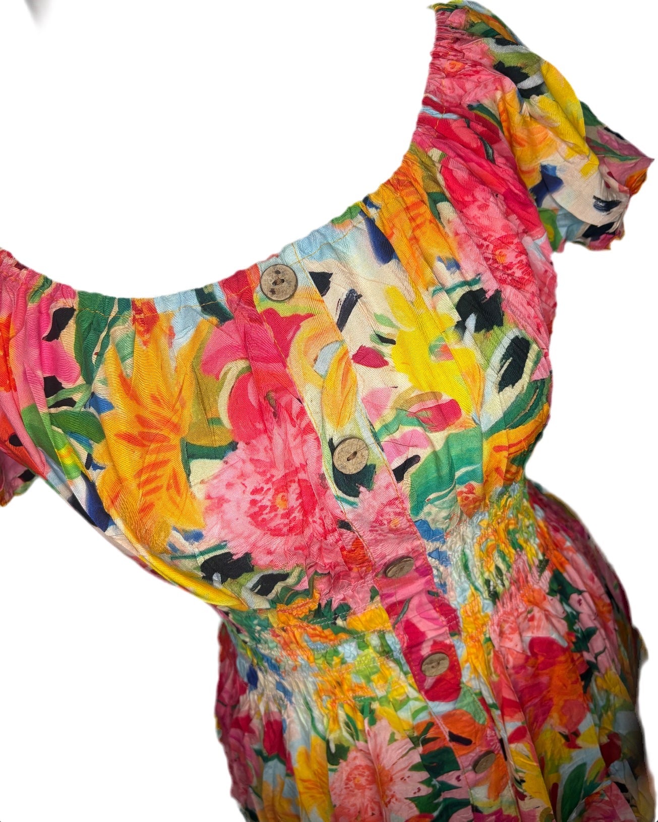 Button Front Midi Dress Floral