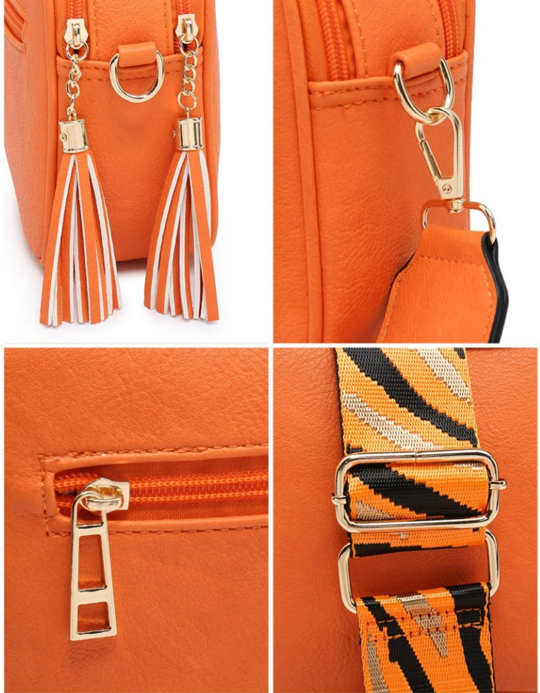 Animal Print Double Zip Crossbody Bag