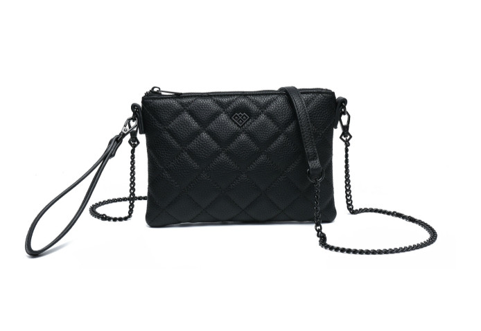 Quilted Chain Crossbody - Black
