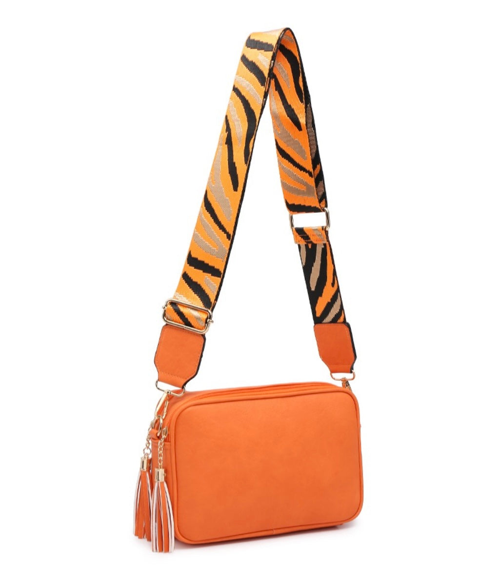 Animal Print Double Zip Crossbody Bag
