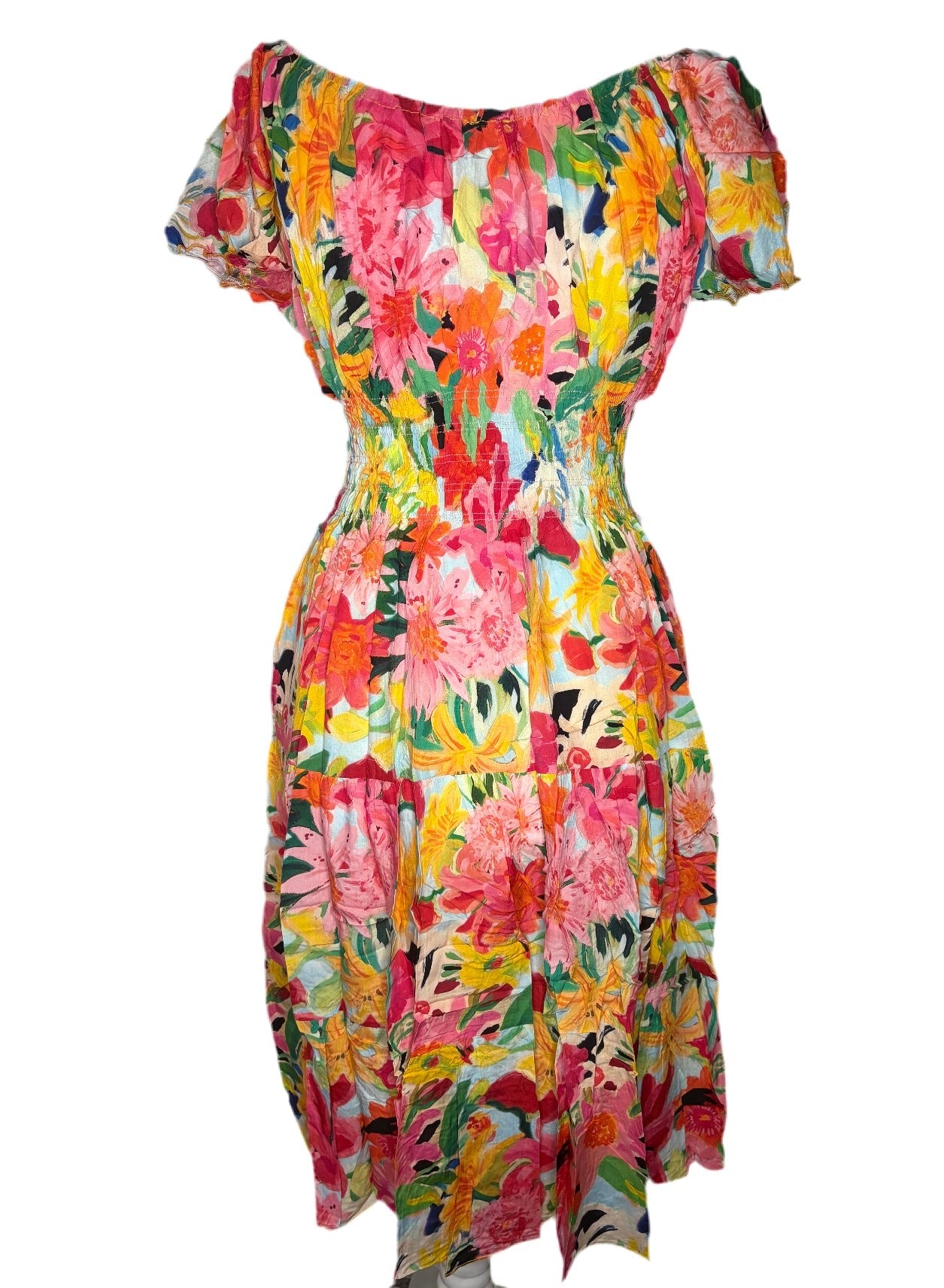 Button Front Midi Dress Floral