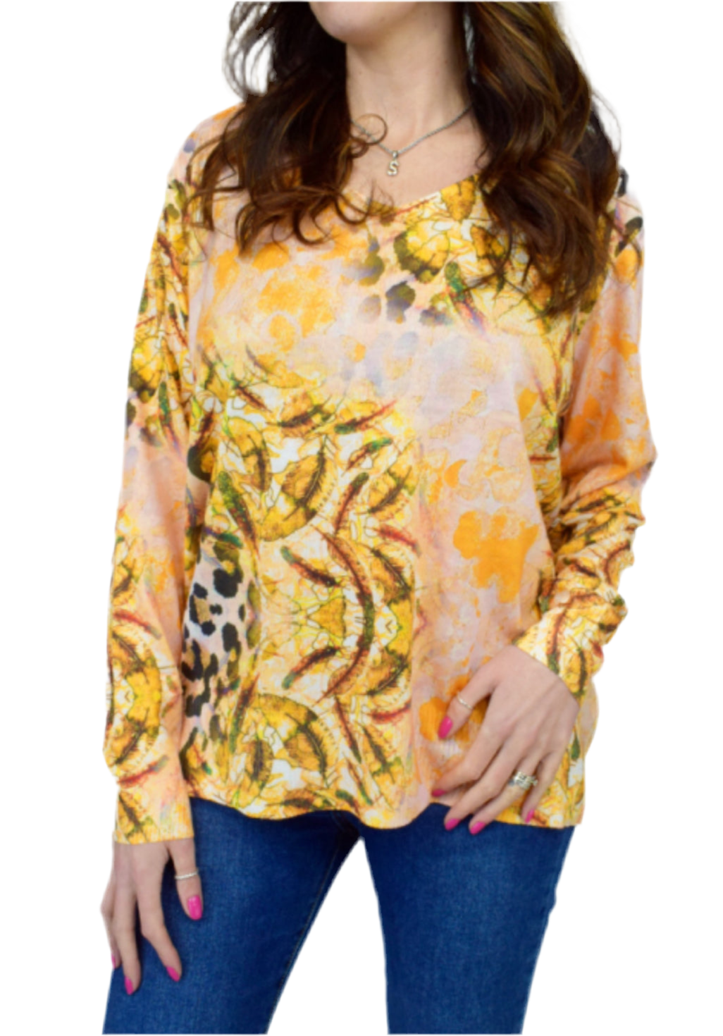 Animal Print Light Knit Top