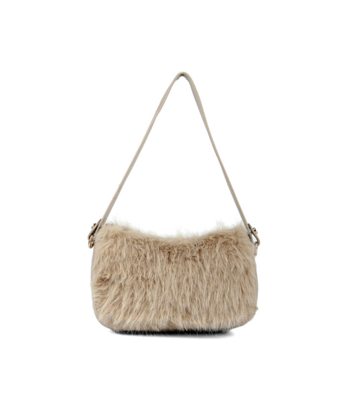 Double Strap Faux Fur Crossbody Bag