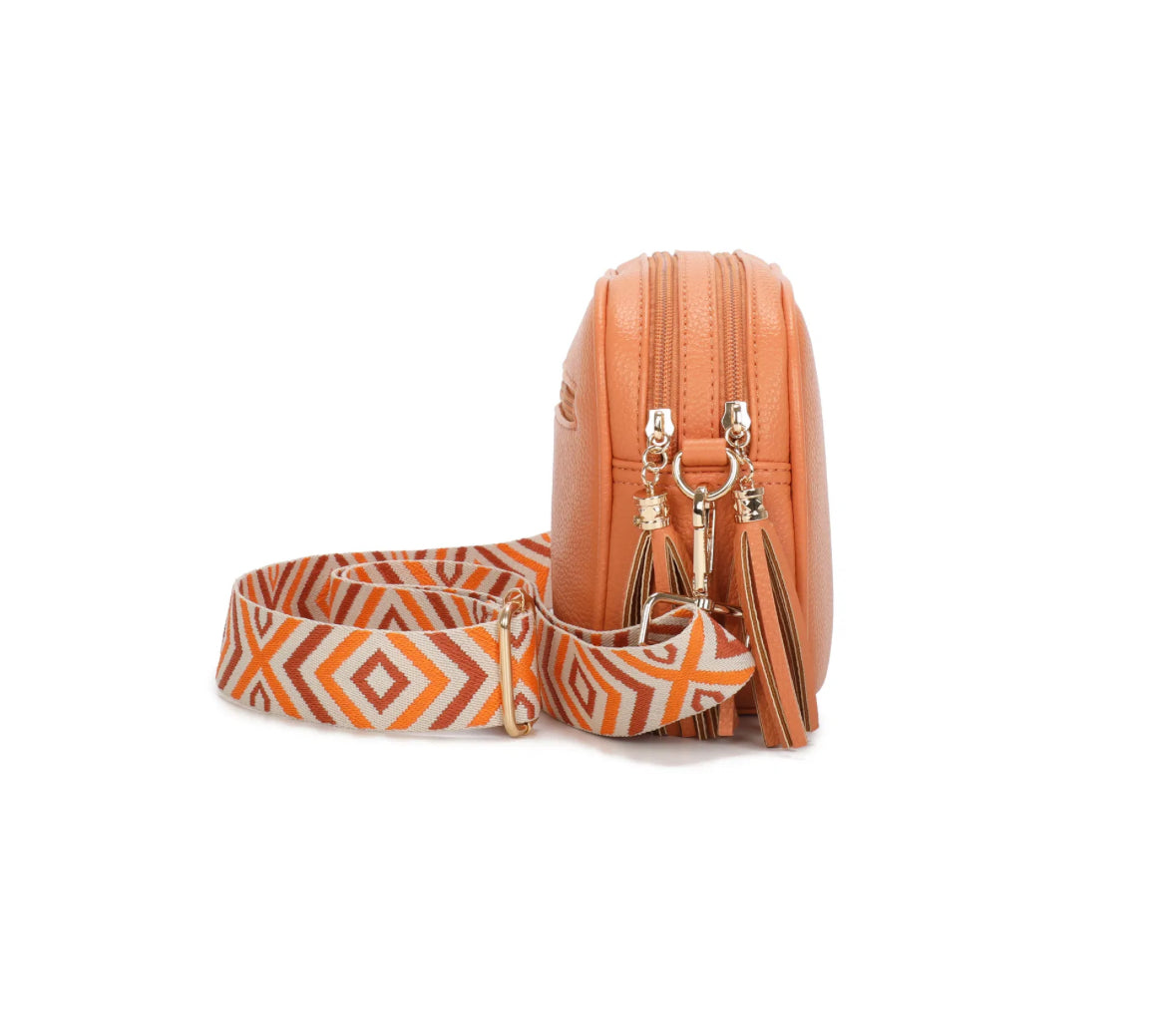 Double Zip Tassel Crossbody Bag