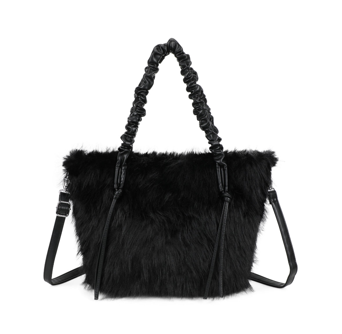 Large Faux Fur Grab Crossbody Bag