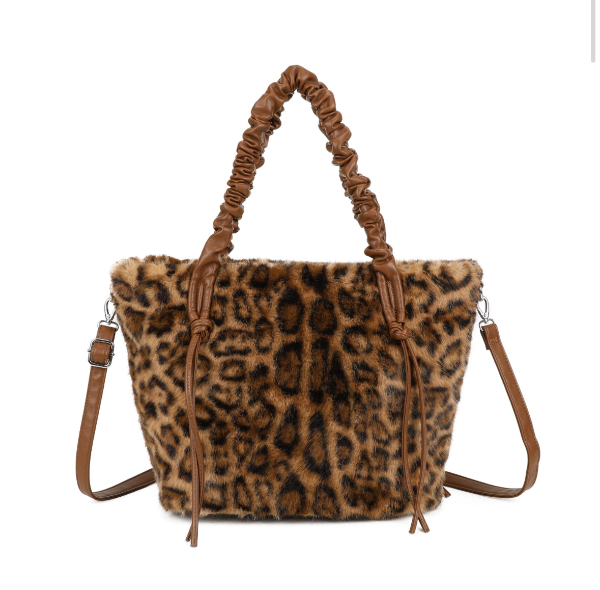 Large Faux Fur Grab Crossbody Bag