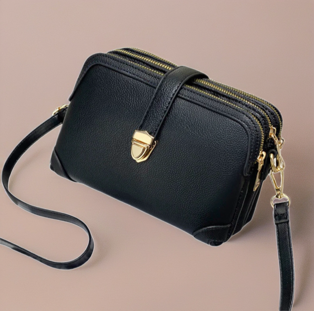 Triple Zip Crossbody Bag