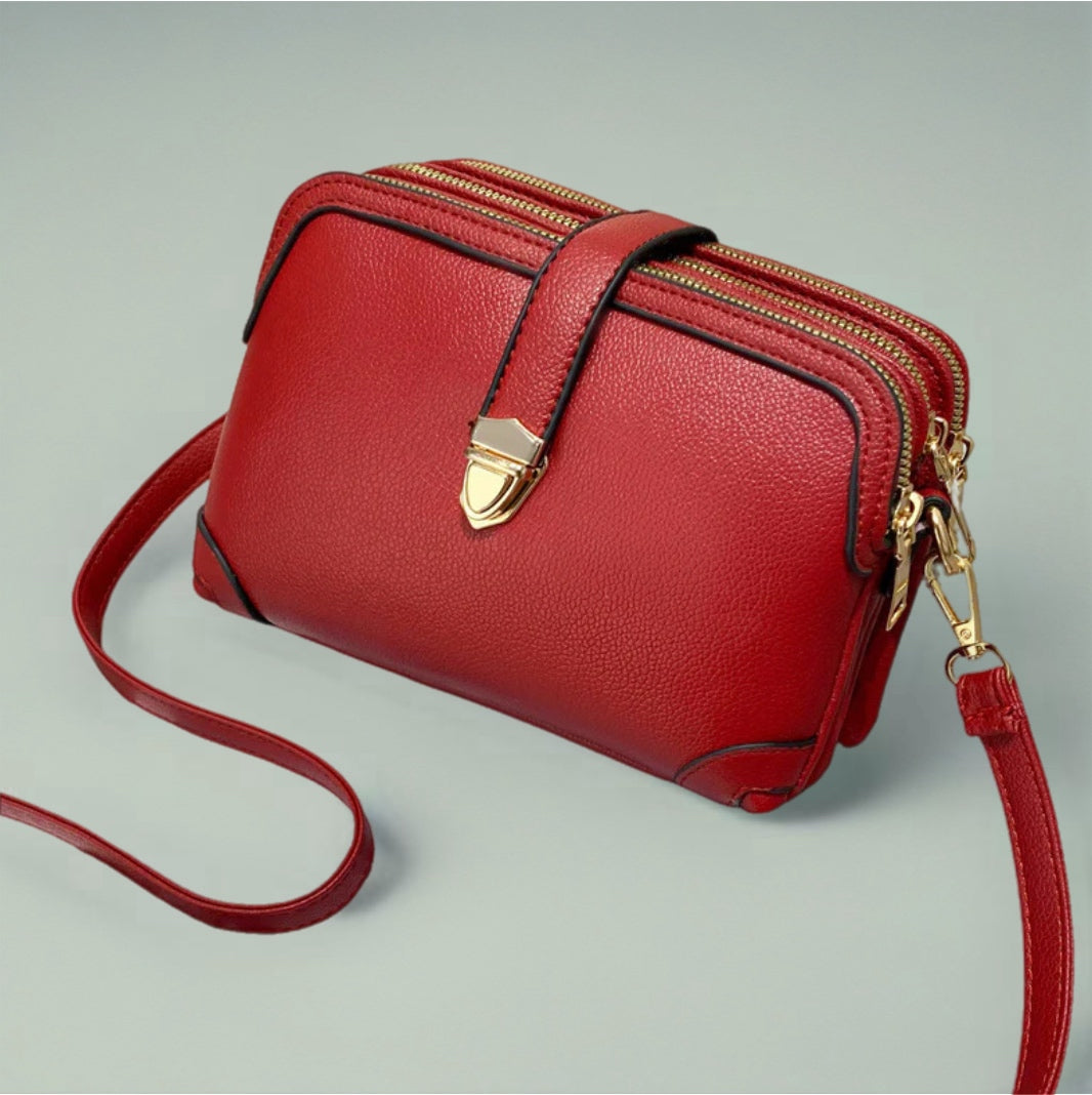 Triple Zip Crossbody Bag