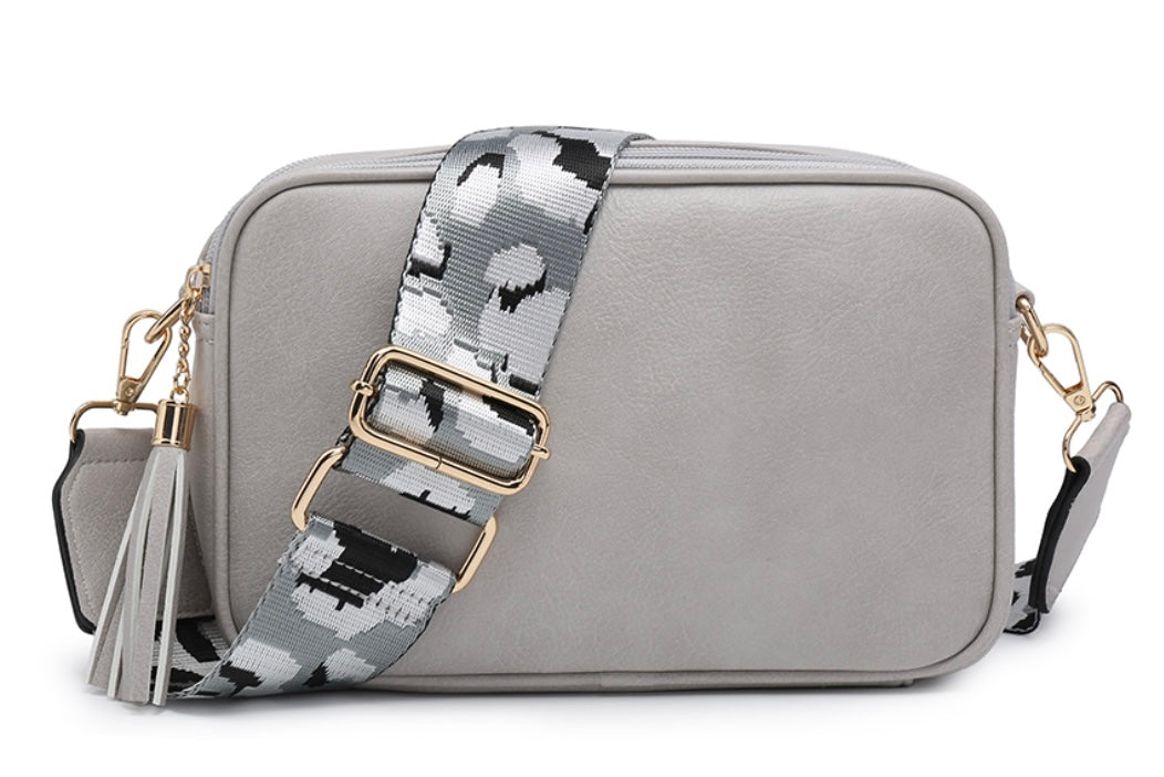 Animal Print Double Zip Crossbody Bag