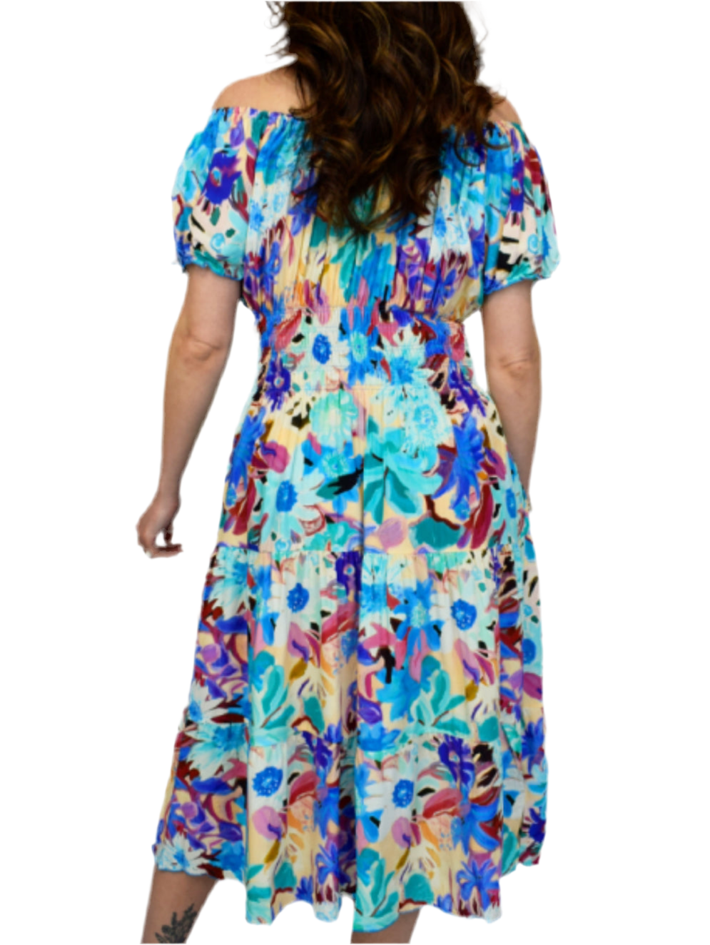 Button Front Midi Dress Floral