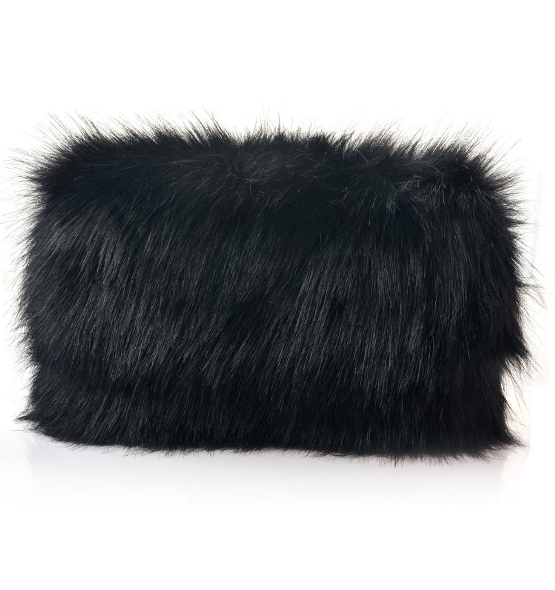 Faux Fur Folded Clutch Bag