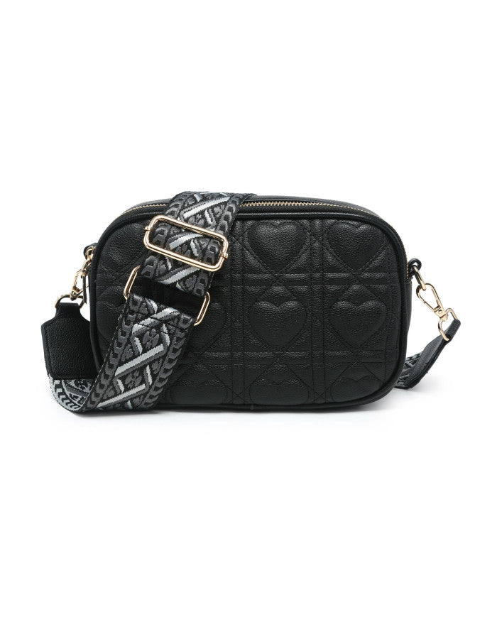 Heart Cross Body Bag - Black