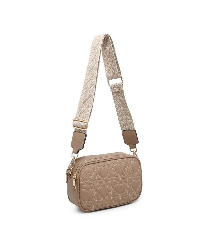 Heart Cross Body Bag - Khaki