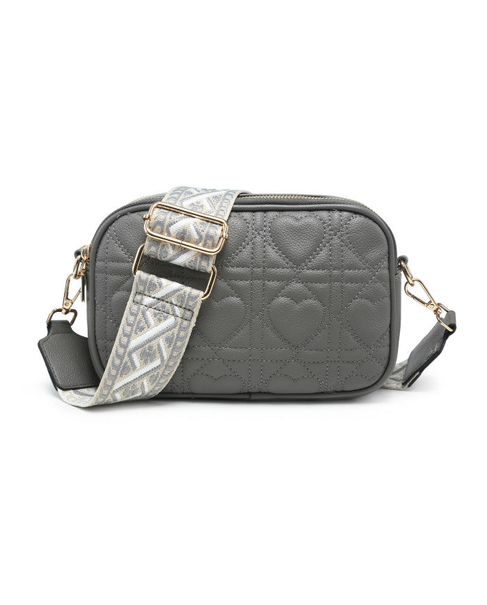 Heart Cross Body Bag - Grey