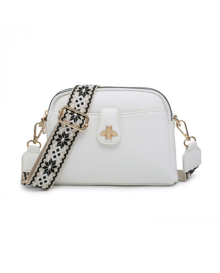 Bee Cross Body Bag - White