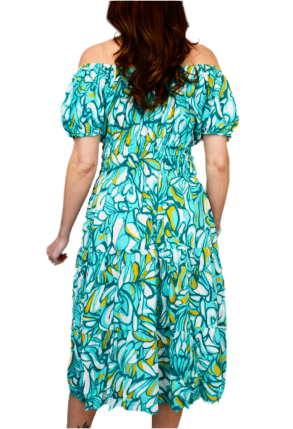 Button Front Midi Dress Splash
