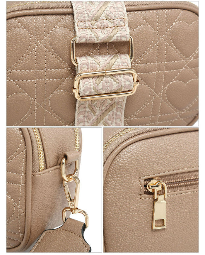 Heart Cross Body Bag - Khaki