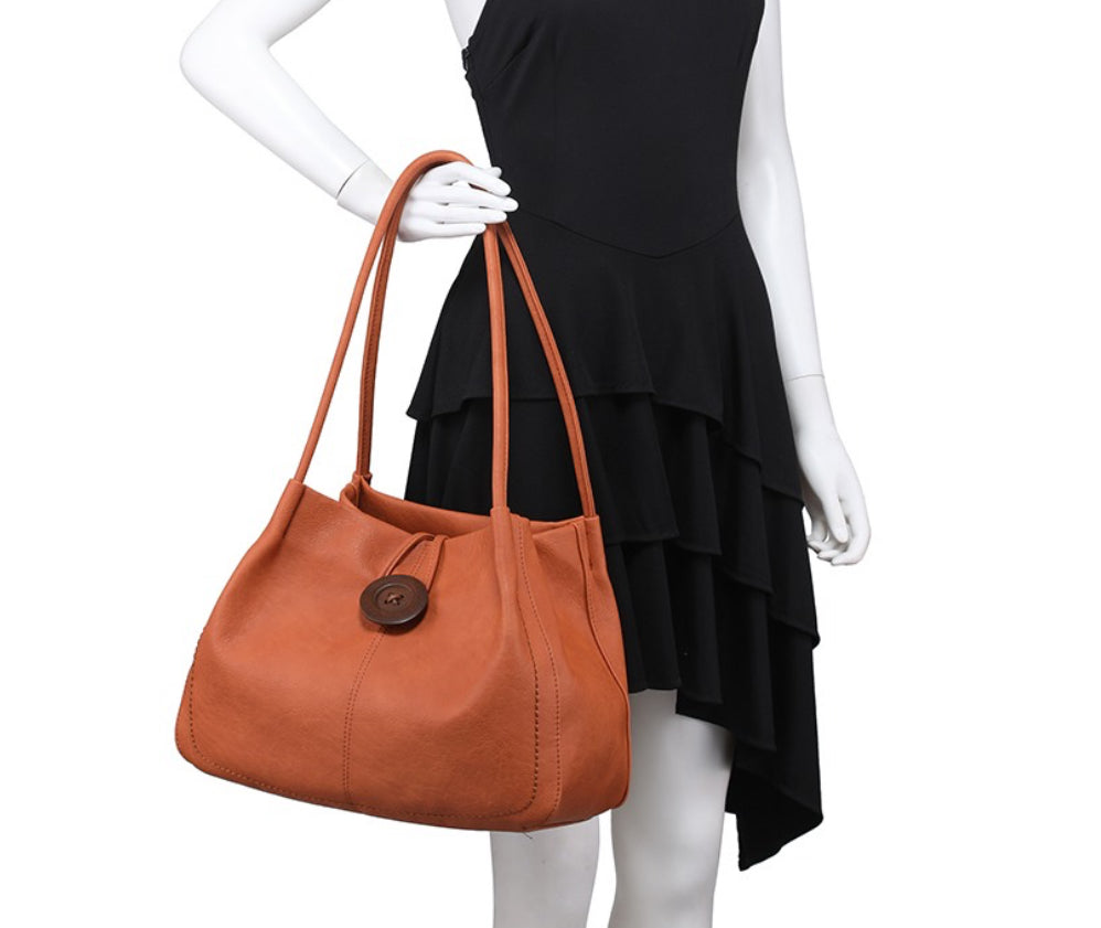 Large Button Shoulder Bag