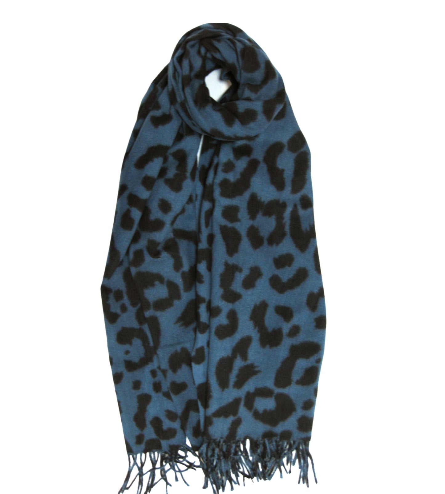 Leopard Print Cashmere Blend Scarf
