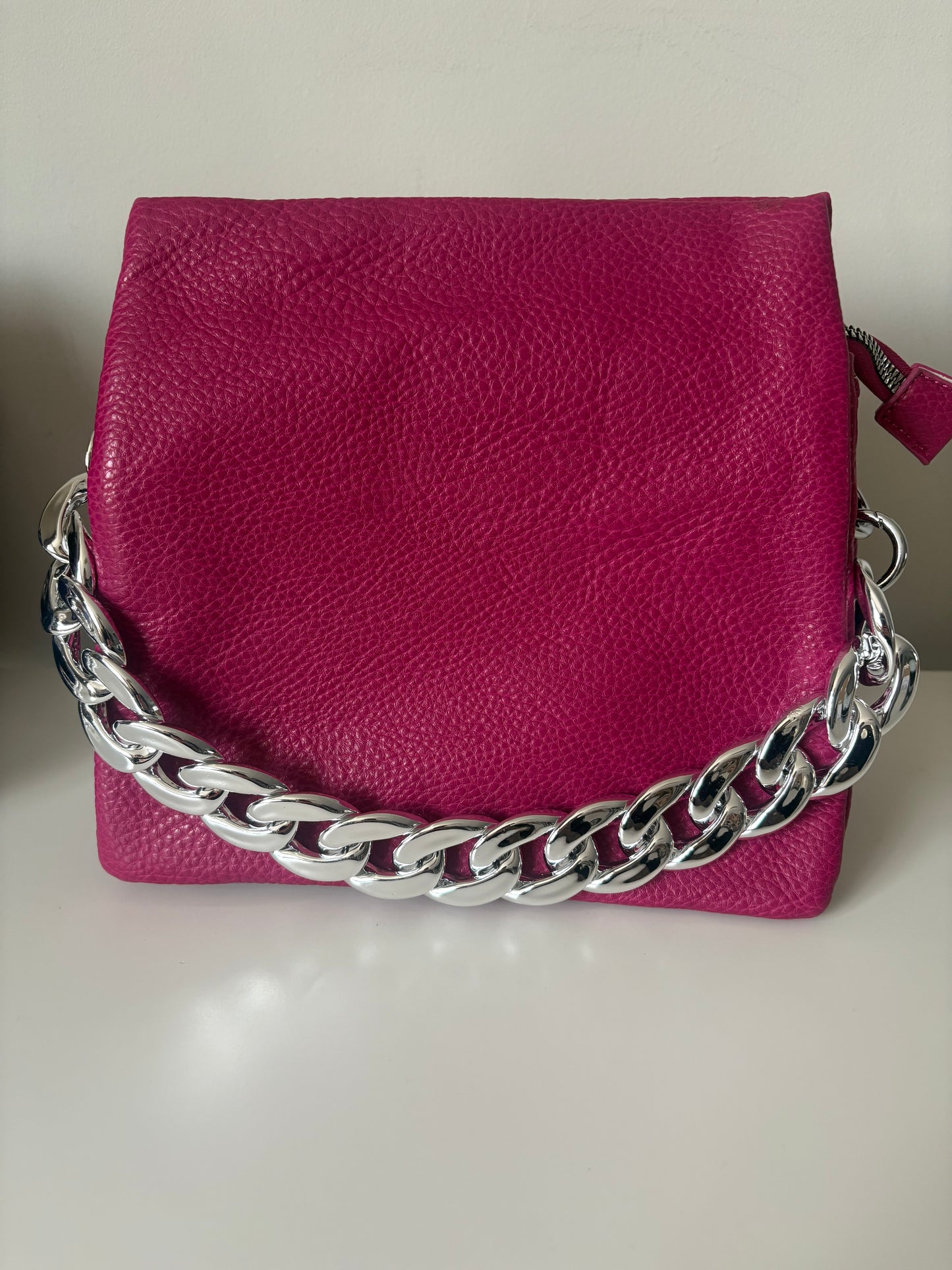 Triple Compartment Chain Crossbody Bag