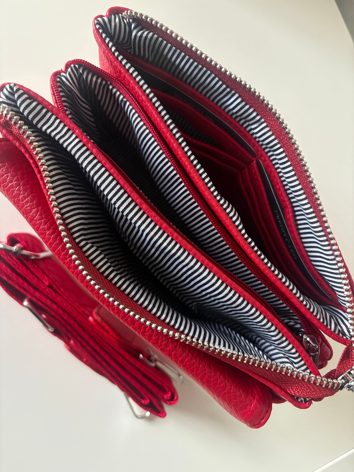 Triple Compartment Flap Crossbody Bag
