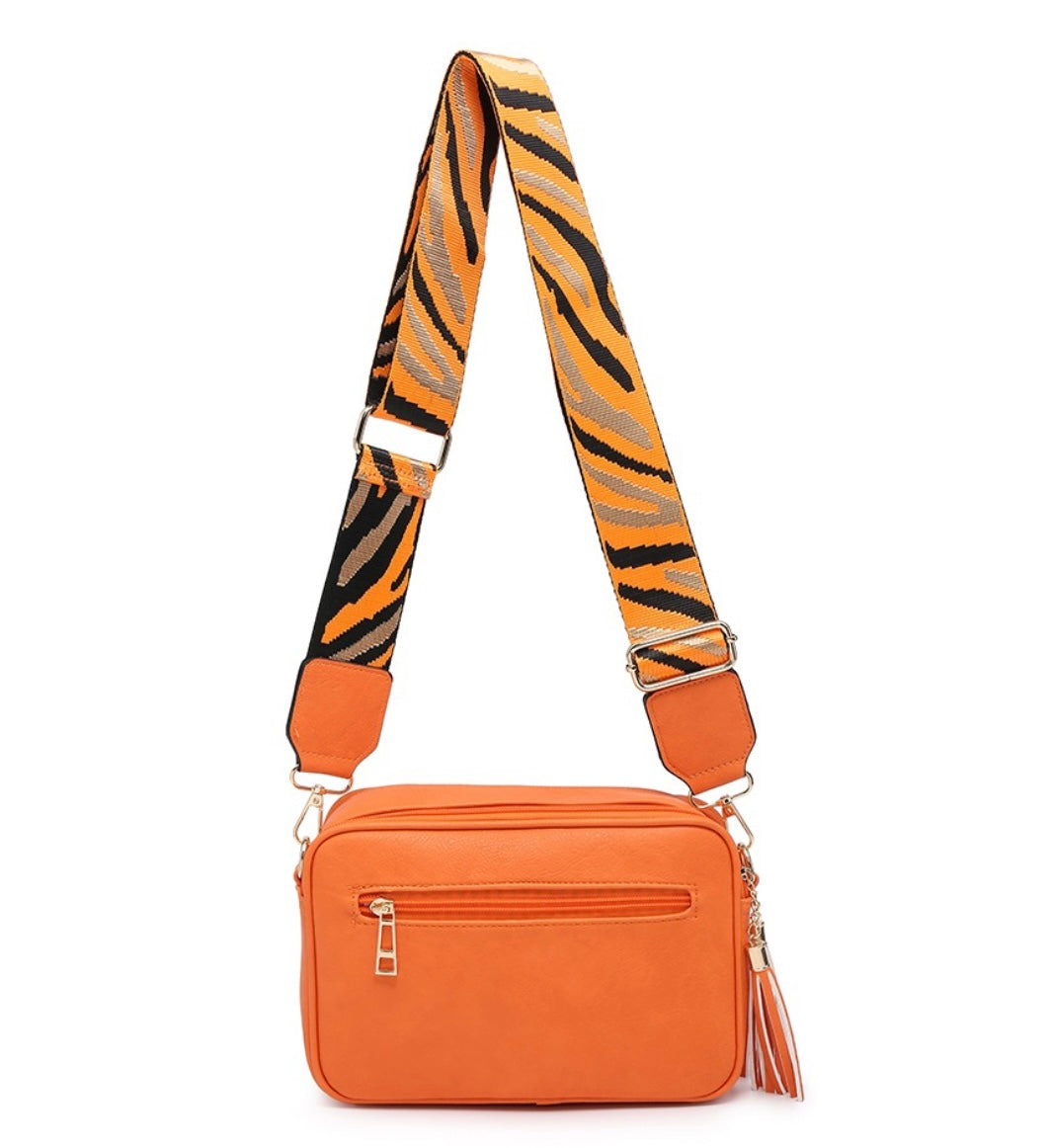 Animal Print Double Zip Crossbody Bag
