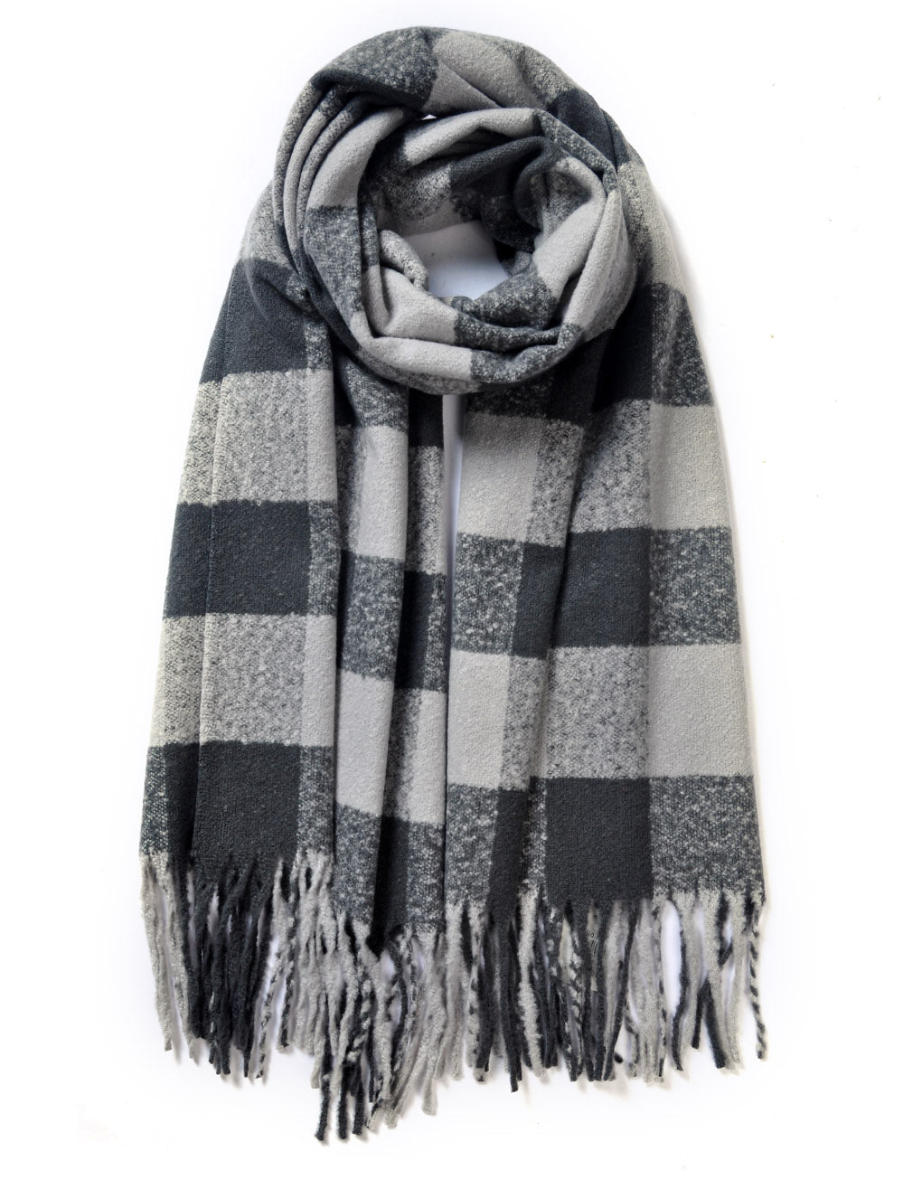 Check Pattern Cashmere Blend Scarf