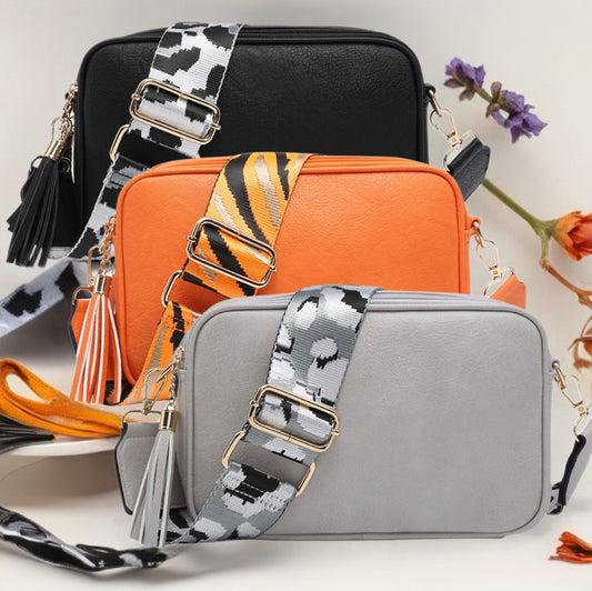 Animal Print Double Zip Crossbody Bag