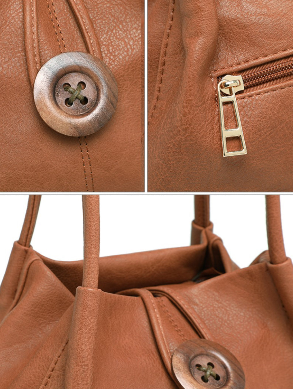 Medium Button Shoulder Bag