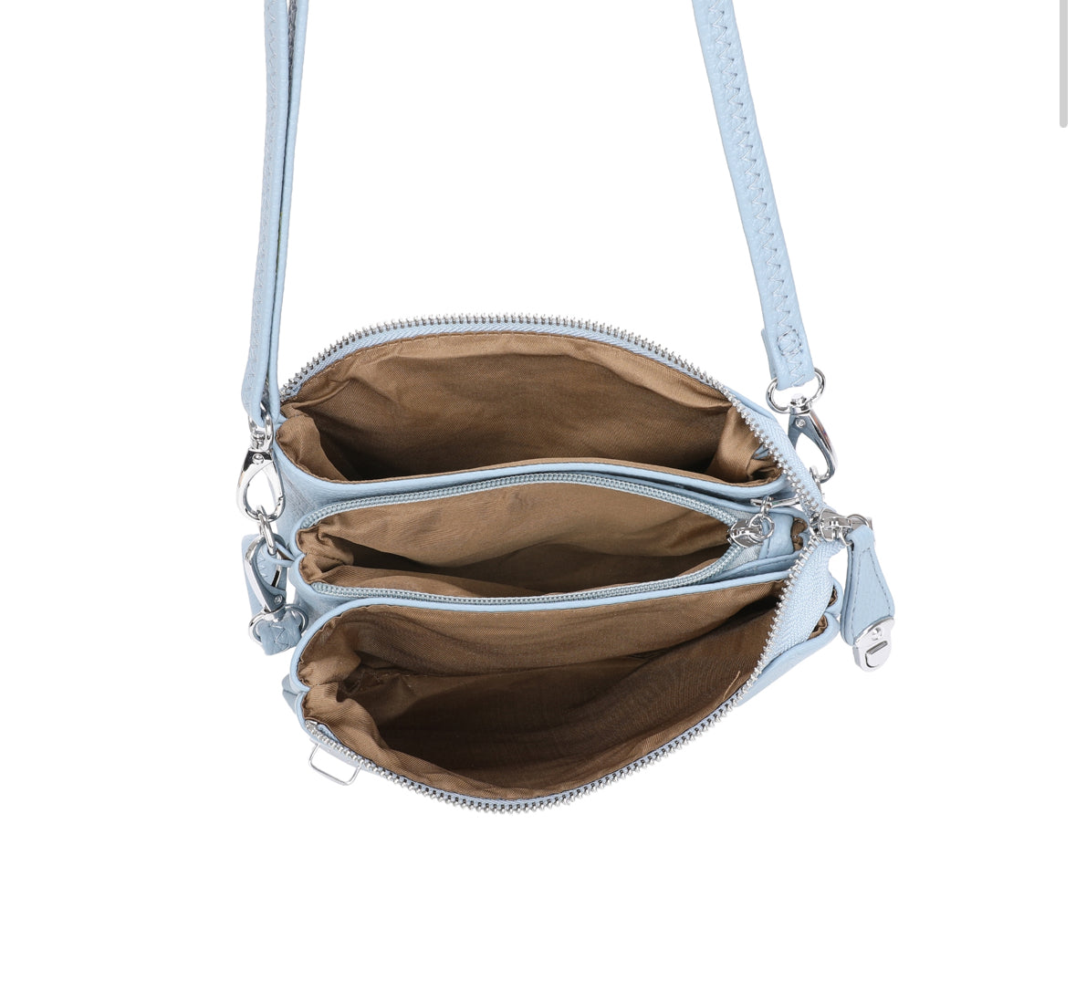 Triple Compartment Crossbody Bag