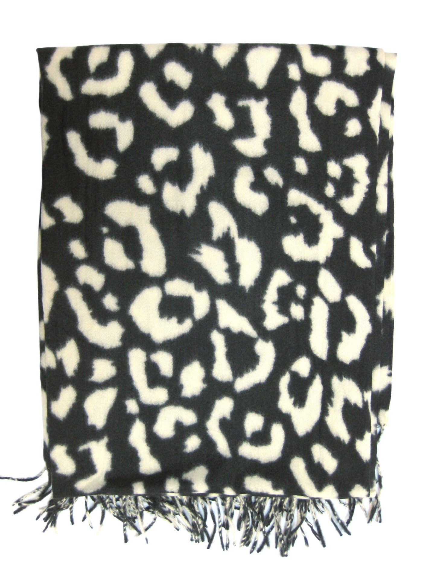 Leopard Print Cashmere Blend Scarf