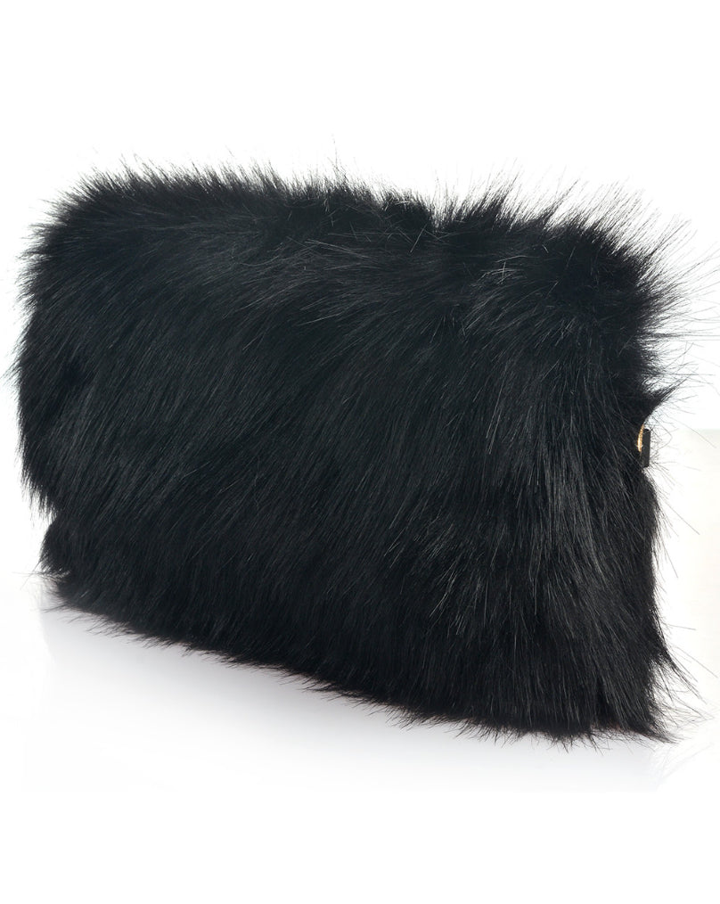 Faux Fur Folded Clutch Bag