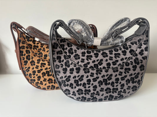Rounded Animal Print Crossbody Bag