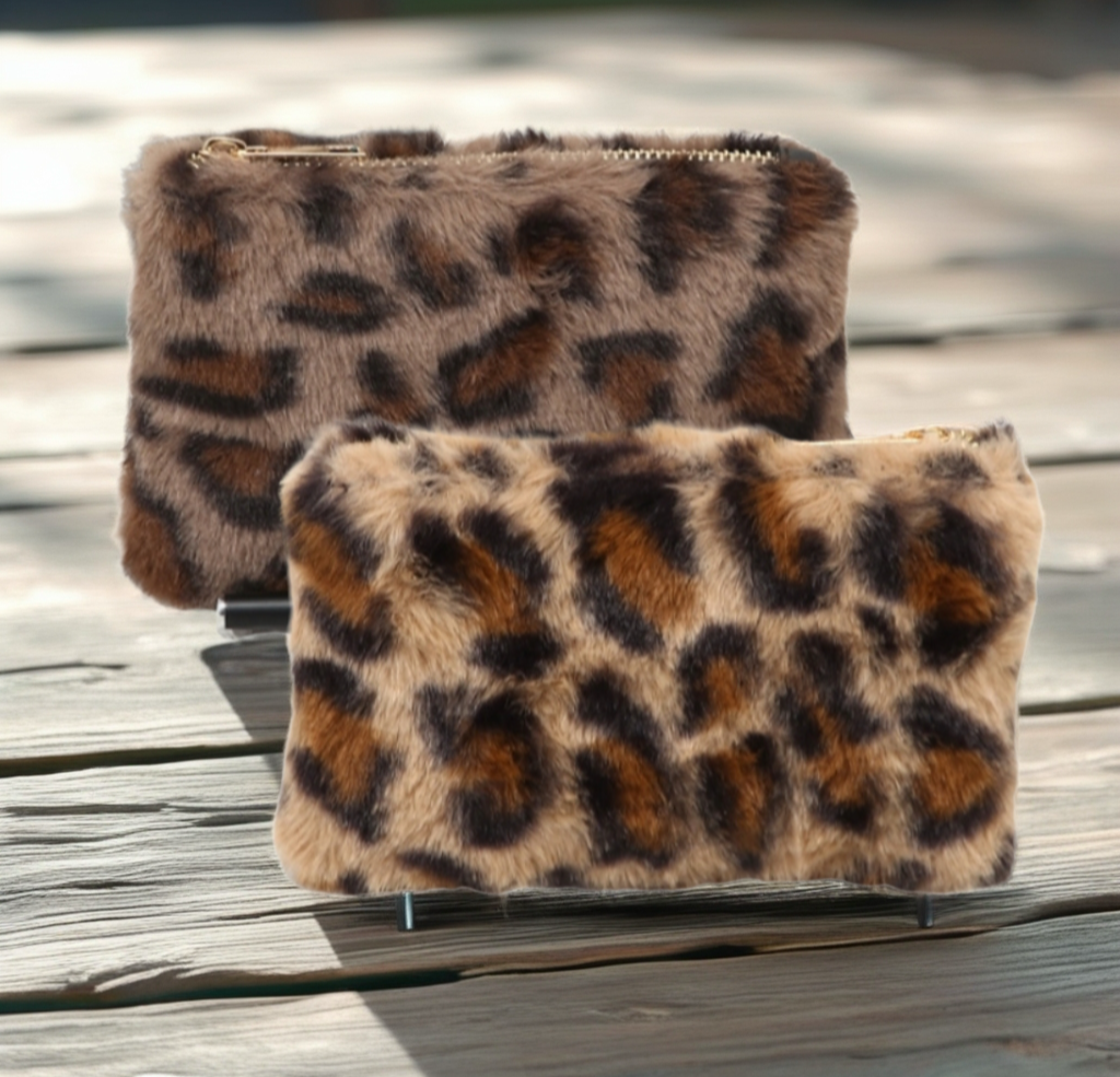 Fluffy Leopard Coin Purse