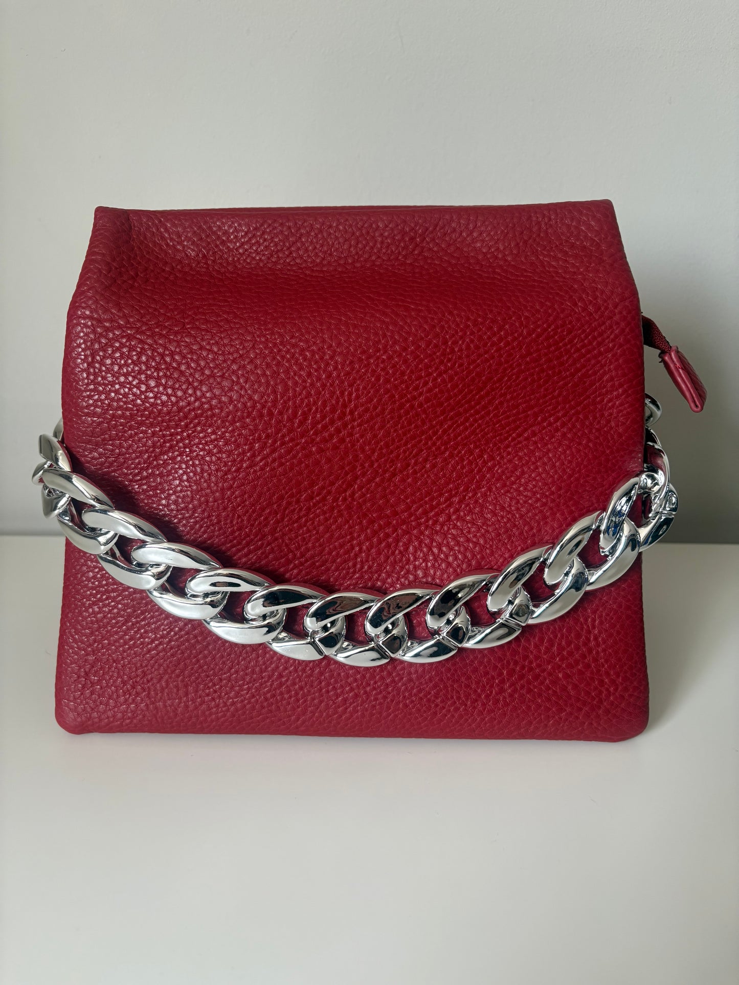 Triple Compartment Chain Crossbody Bag