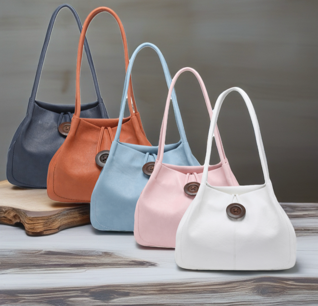 Large Button Shoulder Bag