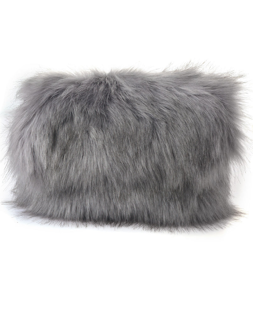 Faux Fur Folded Clutch Bag