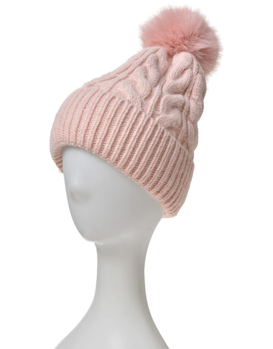 Knitted Pom Pom Hat