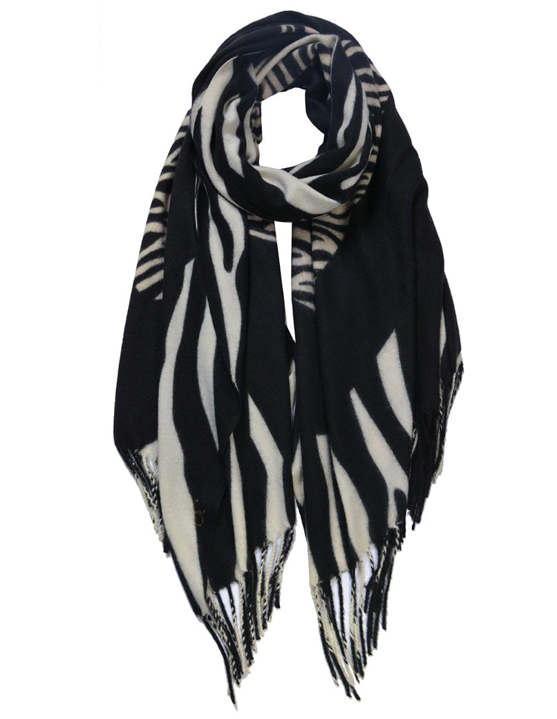 Zebra Cashmere Blend Winter Scarf