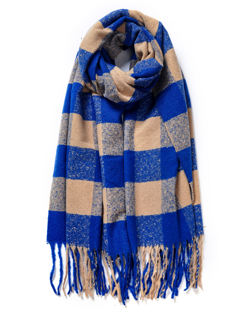 Check Pattern Cashmere Blend Scarf
