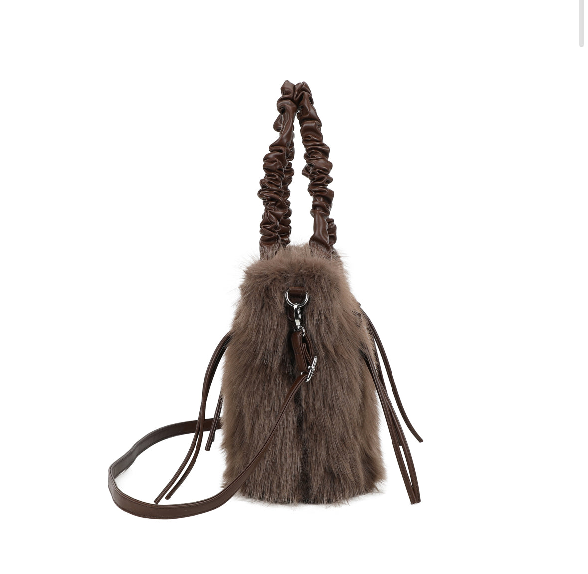 Large Faux Fur Grab Crossbody Bag