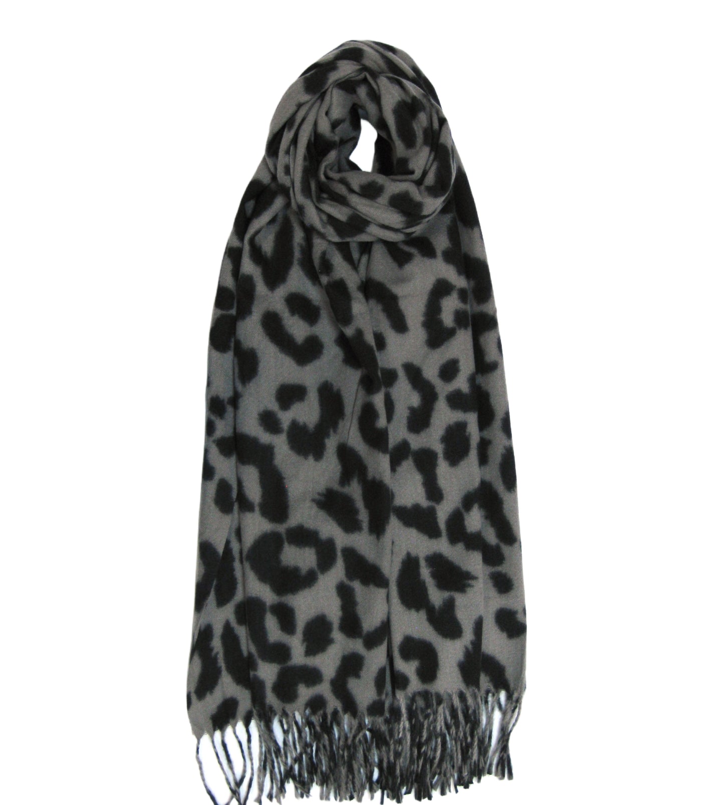 Leopard Print Cashmere Blend Scarf