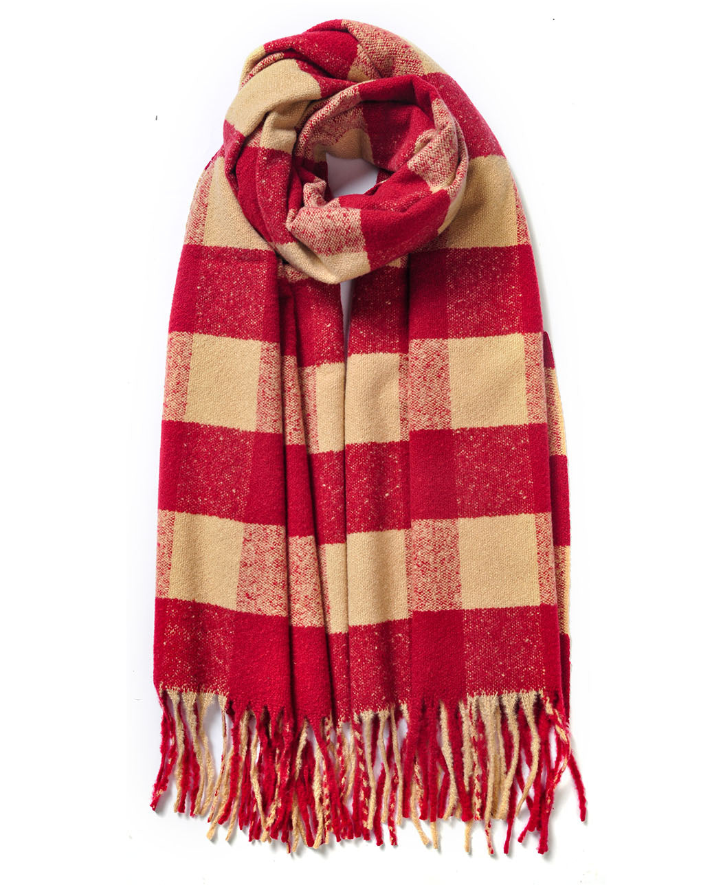 Check Pattern Cashmere Blend Scarf