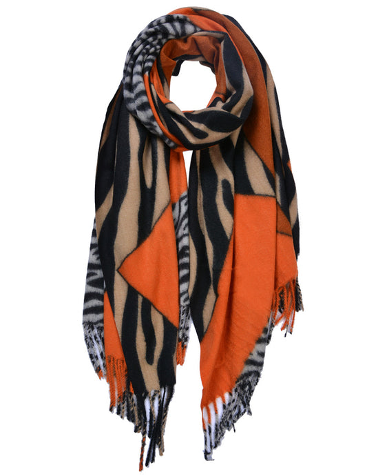 Zebra Cashmere Blend Winter Scarf