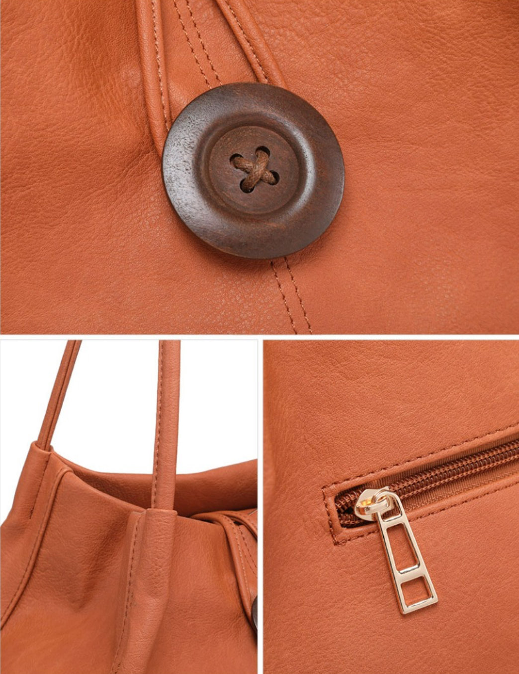 Large Button Shoulder Bag