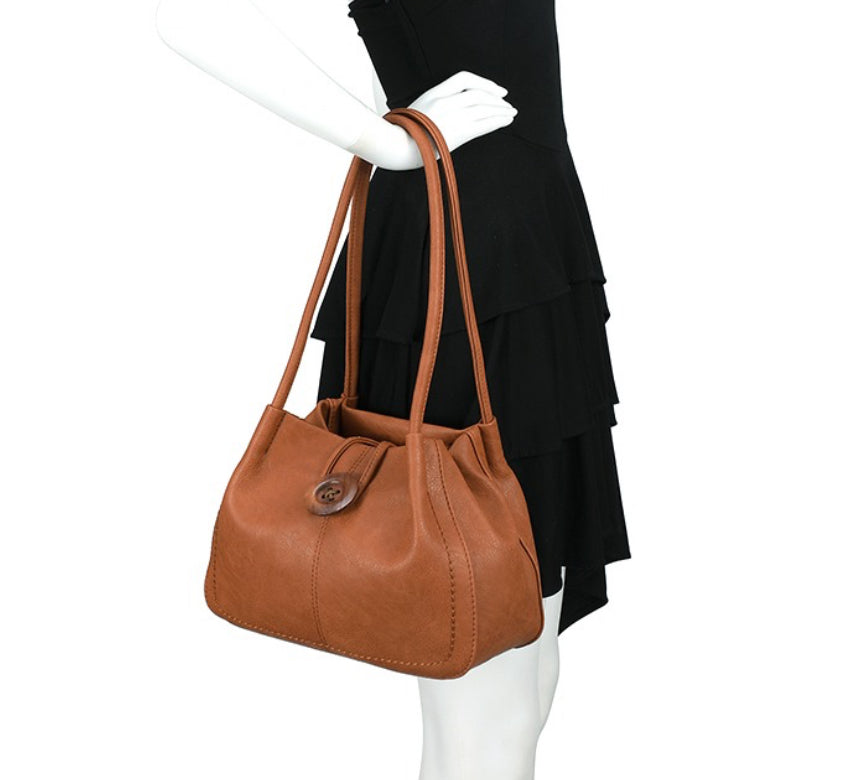 Medium Button Shoulder Bag
