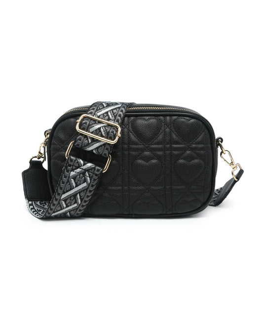 Heart Cross Body Bag - Black