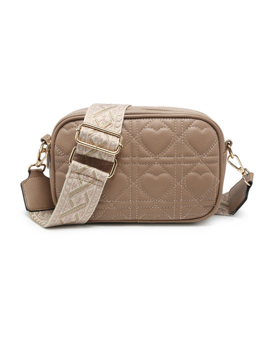 Heart Cross Body Bag - Khaki
