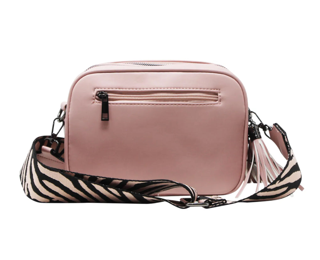Quilted Tassel Cross Body Bag - Pink